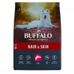 Сухой корм Mr. Buffalo HAIR & SKIN с лососем для взрослых собак всех пород, для здоровой кожи и красивой шерсти 800 гр