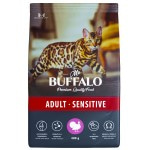 Сухой корм Mr. Buffalo ADULT SENSITIVE с индейкой для взрослых кошек и котов с чувствительным пищеварением или привередливых в еде 400 гр