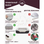 Ортопедическая лежанка для собак и котов Coco de Boho Pets «Kenya COMFORT Pearl Black Small» 50*72*20 см