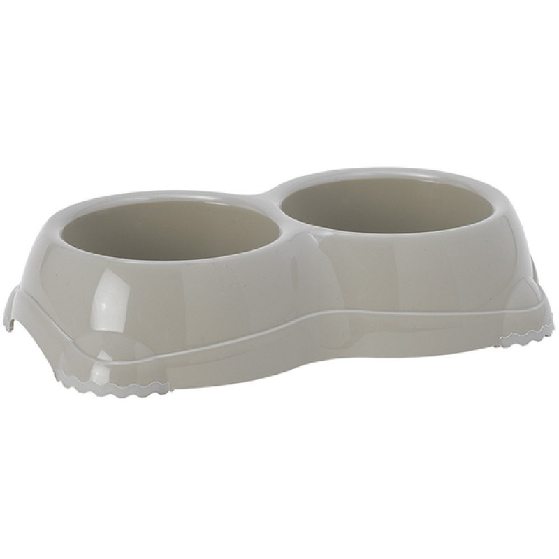Купить Двойная миска нескользящая Moderna Double Smarty Bowl №1 для собак и кошек, серая, 2×330 мл Moderna в Калиниграде с доставкой (фото)
