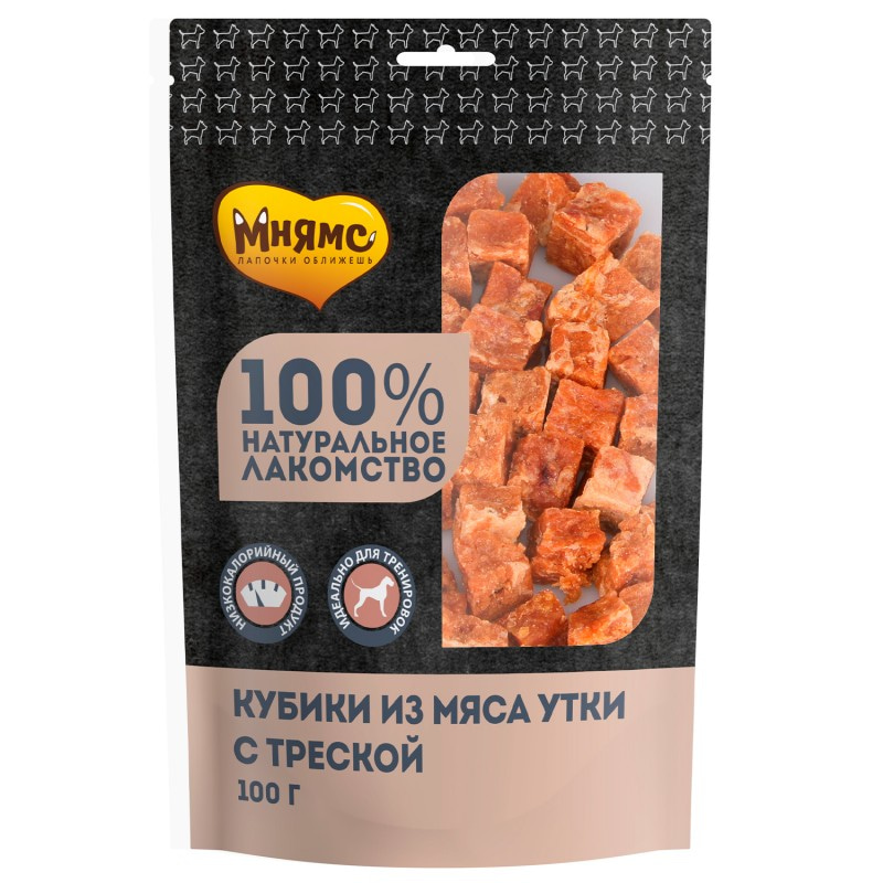 Купить Мнямс лакомство для собак кубики из мяса утки c треской 100 г Мнямс в Калиниграде с доставкой (фото)
