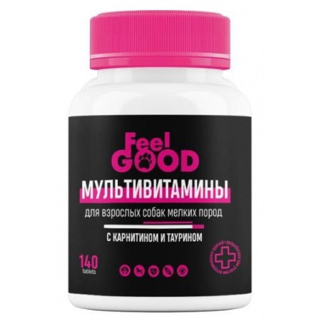 Мультивитамины FeelGOOD с карнитином и таурином для взрослых собак мелких пород, таблетки, № 140