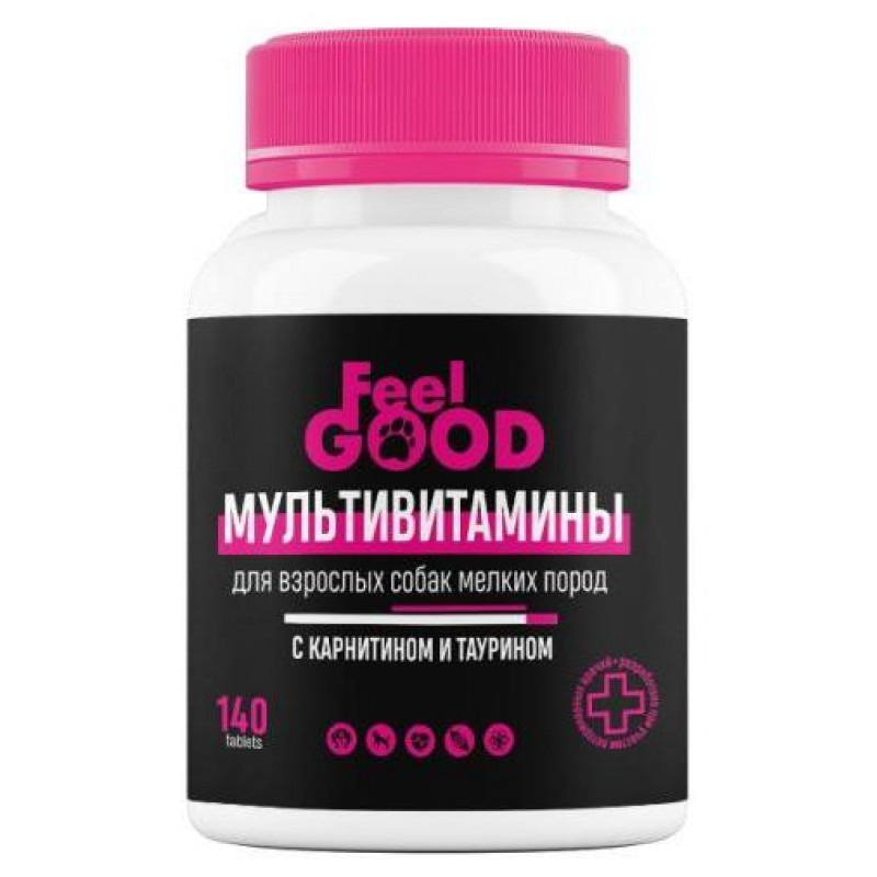 Купить Мультивитамины FeelGOOD с карнитином и таурином для взрослых собак мелких пород, таблетки, № 140 FeelGOOD в Калиниграде с доставкой (фото)