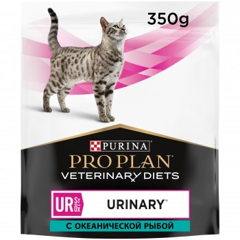 Purina Pro Plan Veterinary Diets UR Urinary для кошек, при МКБ, с океанической рыбой, 350 гр