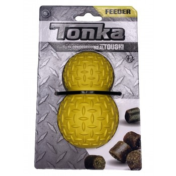 Игрушка-дозатор под лакомства для собак крупных пород Tonka рифленая размер 12,7 см (цвет жёлтый)