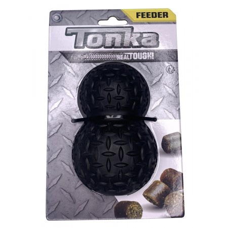 Игрушка-дозатор под лакомства для собак крупных пород Tonka рифленая размер 12,7 см (цвет чёрный)