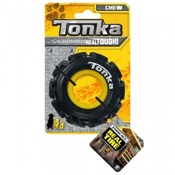 Игрушка для собак малых и средних пород Tonka Шина с желтой вставкой диаметр 8,9 см