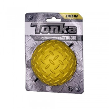 Игрушка для собак Tonka Мяч рифленый диаметр 8,9 см для средних и крупных пород (цвет жёлтый)