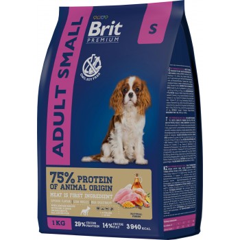 Brit Premium Dog Adult Small с курицей для взрослых собак мелких пород 1 кг