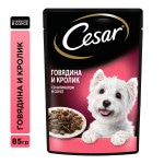 Купить Консервы Cesar для взрослых собак всех пород, с говядиной и кроликом в соусе со шпинатом, 85 г Cesar в Калиниграде с доставкой (фото 1)