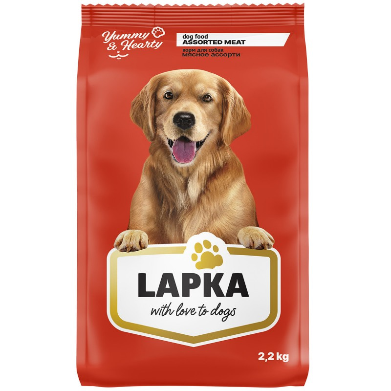 Сухой корм для собак Lapka, мясное ассорти, 10 кг