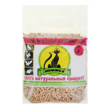 Наполнитель древесный "Анфиса", белый (гранулы 6 мм), 5 л