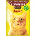 Влажный корм для кошек Purina Friskies с говядиной в подливе, 85 г