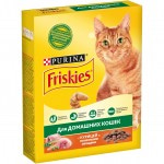 Сухой корм Friskies для домашних кошек с курицей и садовой зеленью, 300 г