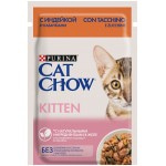 Влажный корм Cat Chow для котят, с индейкой и кабачками в желе, 85 г