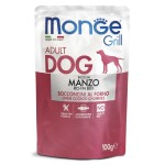 Беззерновой влажный корм для собак Monge Dog GRILL POUCH MANZO гриль с говядиной 100 гр