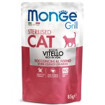 Беззерновой влажный корм Monge Cat Grill Pouch Vitello Sterilised для стерилизованных кошек итальянская телятина 85 гр