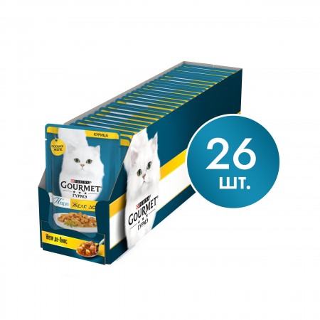 Gourmet Перл Желе Де-Люкс для кошек с курицей в роскошном желе, 75 г