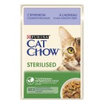 Влажный корм Cat Chow® для стерилизованных кошек и кастрированных котов, с ягненком и зеленой фасолью в соусе, 85 г