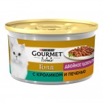 Консервы для кошек Purina Gourmet Gold Двойное удовольствие, кролик и печень, 85 г