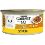 Влажный корм Purina Gourmet Гурмэ Голд Соус Де-люкс для кошек с курицей в роскошном соусе, 85 г