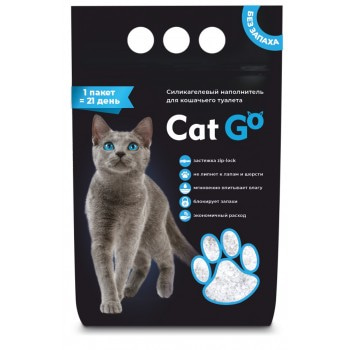 Силикагелевый наполнитель Cat Go для кошачьего туалета, 1,3 кг