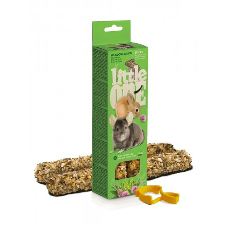 Лакомства Little One Палочки для морских свинок, кроликов, дегу и шиншилл с луговыми травами 110 гр