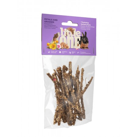 Лакомство для всех видов грызунов Little One Лакомые ветви с лепестками и травами 35 гр