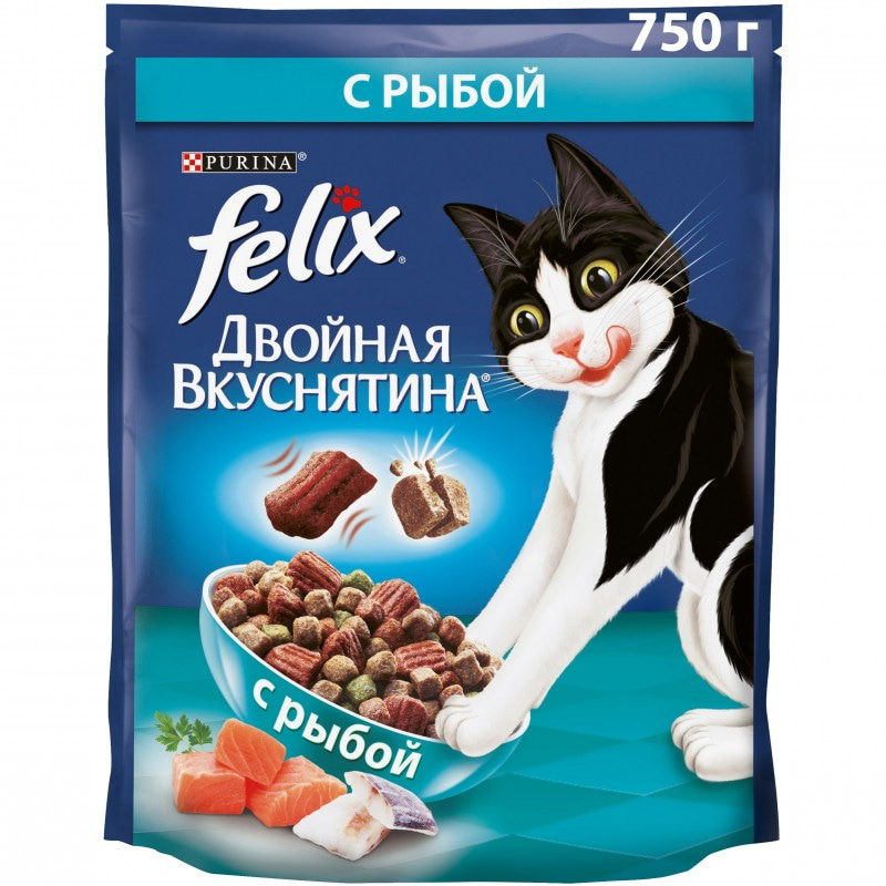 Купить Felix Двойная вкуснятина для домашних кошек, с рыбой, 600 гр Felix в Калиниграде с доставкой (фото)