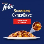 Купить Felix Sensations Супервкус для кошек, со вкусом говядины и сыра, в желе, 75 г Felix в Калиниграде с доставкой (фото 4)