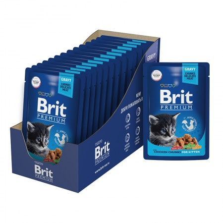 Brit Premium Пауч для котят цыпленок в соусе, 85 г