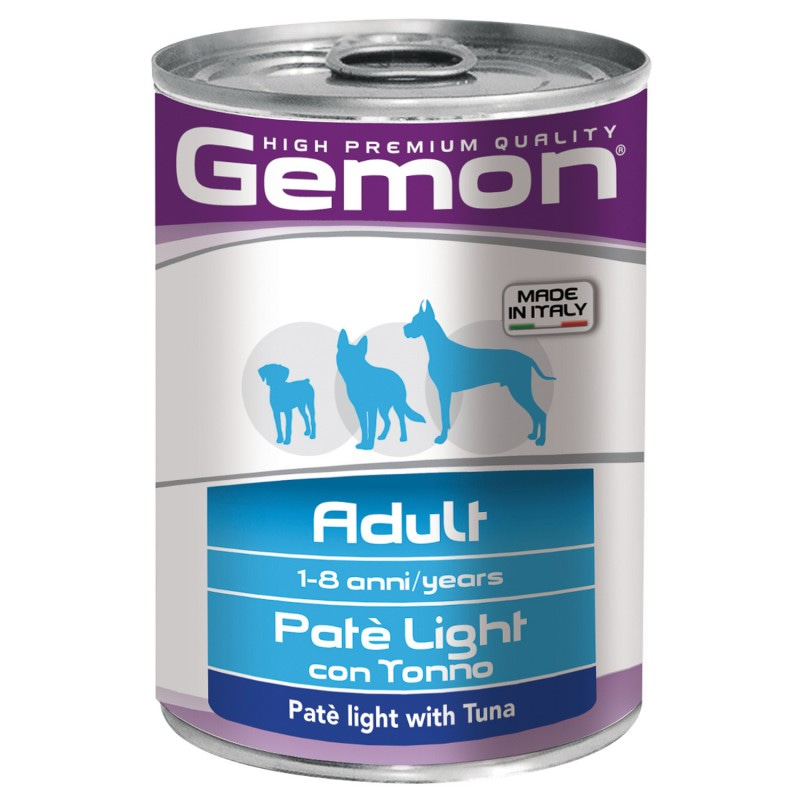 Влажный корм для собак облегченный Gemon Dog Light, паштет, тунец, 400г