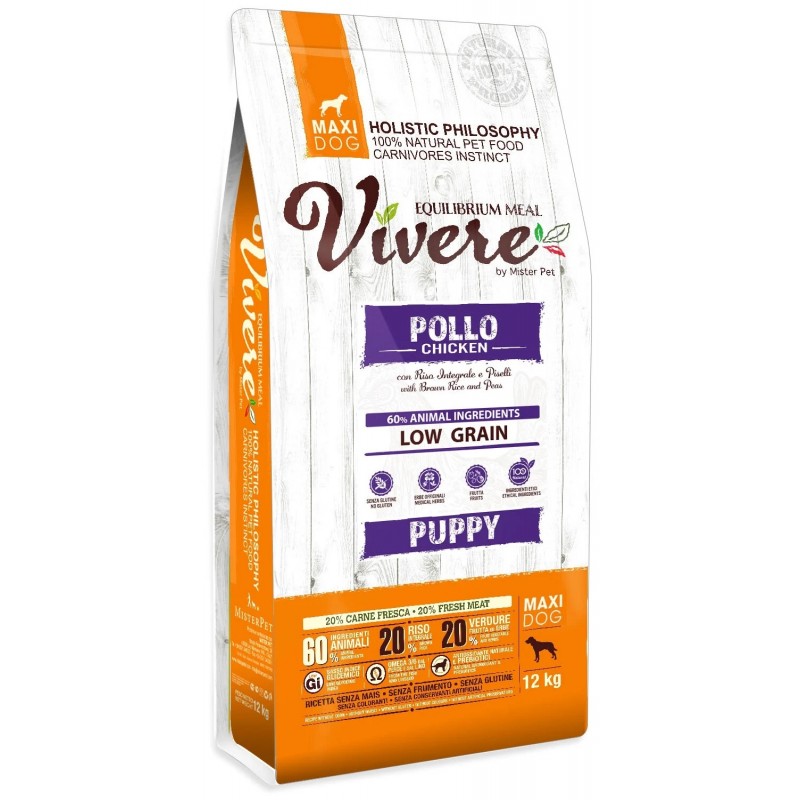 Купить Низкозерновой монобелковый корм Vivere Low Grain Maxi с курицей для щенков крупных пород 12 кг Vivere в Калиниграде с доставкой (фото)