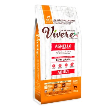 Низкозерновой монобелковый корм Vivere Low Grain Maxi с ягнёнком для собак крупных пород 12 кг