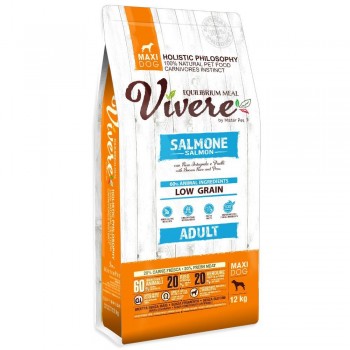 Низкозерновой монобелковый корм Vivere Low Grain Maxi с лососем для собак крупных пород 12 кг