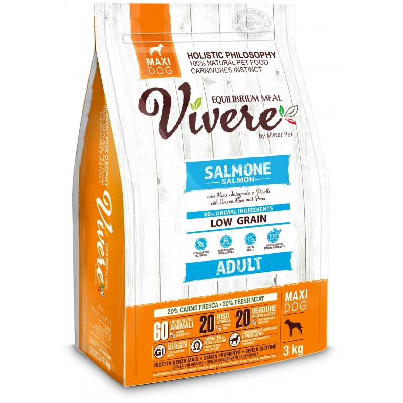 Купить Низкозерновой монобелковый корм Vivere Low Grain Maxi с лососем для собак крупных пород 3 кг Vivere в Калиниграде с доставкой (фото)