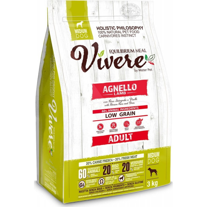 Купить Низкозерновой монобелковый корм Vivere Low Grain Medium с ягнёнком для собак средних пород 3 кг Vivere в Калиниграде с доставкой (фото)