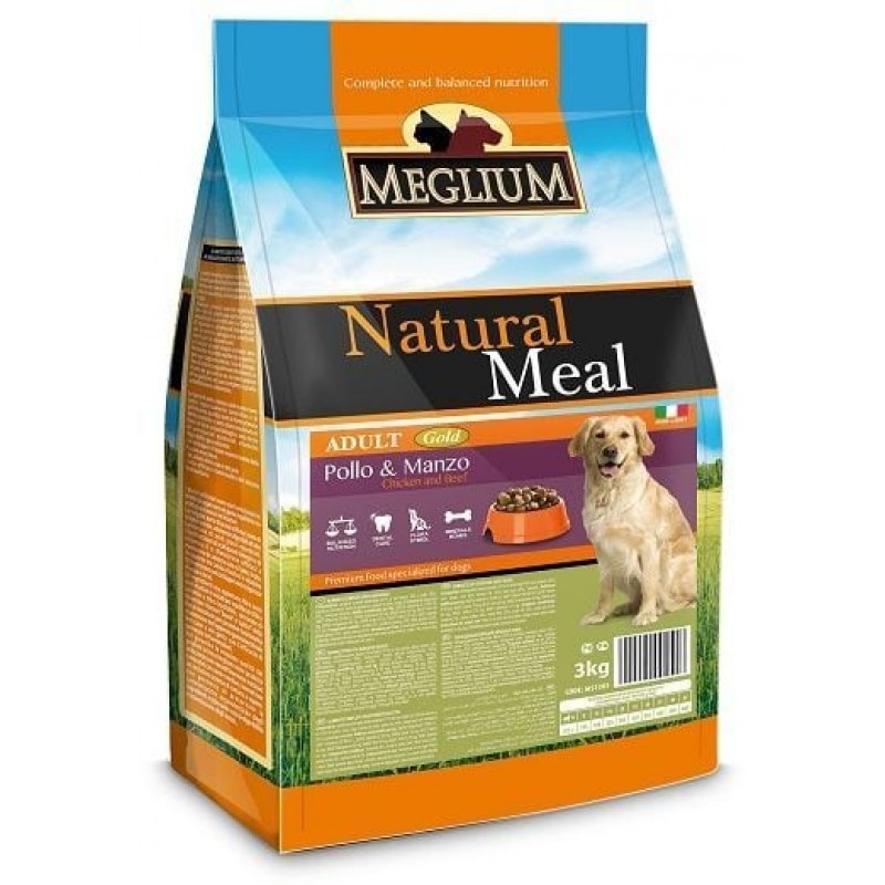 Купить Meglium Adult Gold корм с говядиной для взрослых собак всех пород 3 кг Meglium в Калиниграде с доставкой (фото)