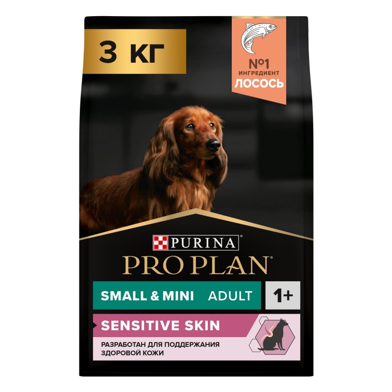 Купить Purina Pro Plan OPTIDERMA для мелких и карликовых собак с чувствительной кожей, лосось рис, 3 кг Pro Plan в Калиниграде с доставкой (фото)