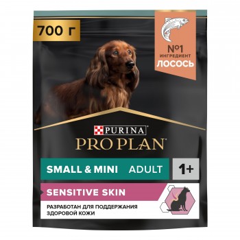 Purina Pro Plan OPTIDERMA для мелких и карликовых собак с чувствительной кожей, лосось рис, 700 г