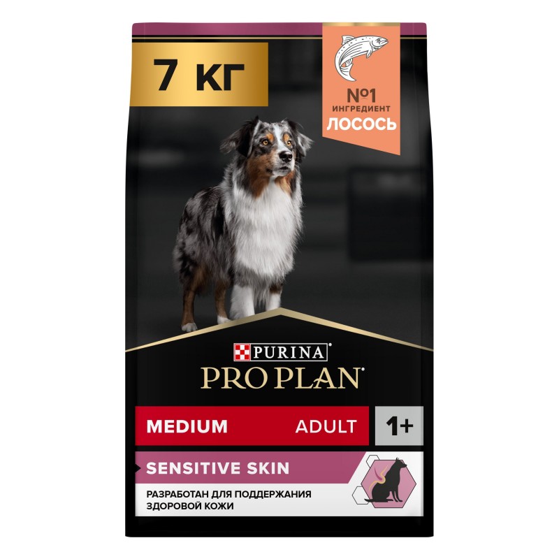 Купить Purina Pro Plan OPTIDERMA для собак средних пород с чувствительной кожей, с лососем 7 кг Pro Plan в Калиниграде с доставкой (фото)