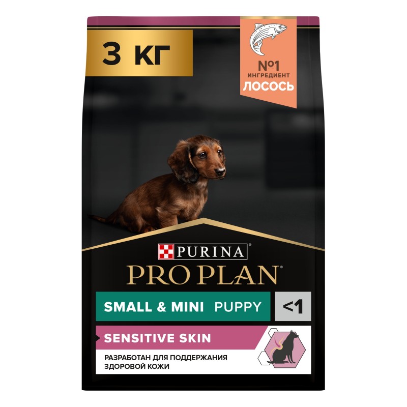 Купить Purina Pro Plan OPTIDERMA для щенков мелких пород с чувствительной кожей, лосось рис, 3 кг Pro Plan в Калиниграде с доставкой (фото)