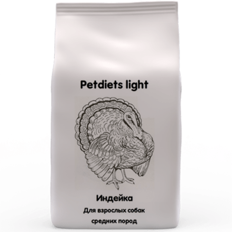Купить Корм сухой Petdiets Light для собак средних пород, индейка, 18 кг Petdiets в Калиниграде с доставкой (фото)