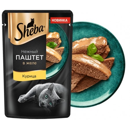 Консервы для кошек Sheba Нежный паштет в желе с курицей, 75 г