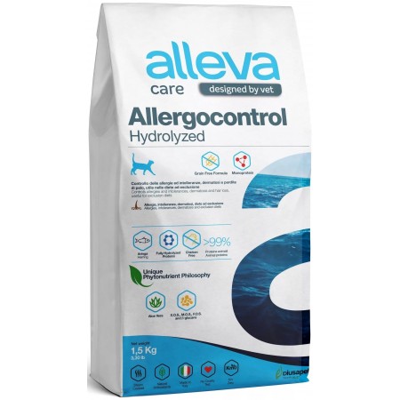 Alleva Care Cat Allergocontrol диета для взрослых кошек при аллергии, пищевой непереносимости и дерматозе, 1,5 кг