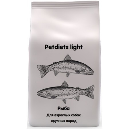 Корм на развес Petdiets Light для собак крупных пород, рыба, 500 гр