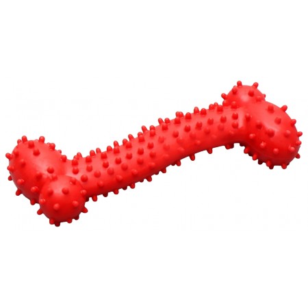 Чистый Котик Игрушка для собак Кость с шипами, 10,5 см, красный