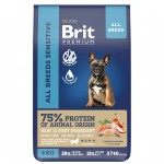 Купить Brit Premium Dog Sensitive с лососем и индейкой для взрослых собак всех пород с чувствительным пищеварением, 8 кг Brit в Калиниграде с доставкой (фото 4)