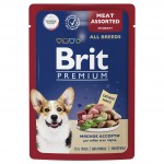 Купить Консервы Brit Premium мясное ассорти в соусе для взрослых собак всех пород, 85 гр Brit в Калиниграде с доставкой (фото 2)