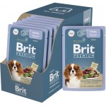 Купить Консервы Brit Premium телятина с зеленым горошком в соусе для взрослых собак мини-пород, 85 гр Brit в Калиниграде с доставкой (фото)